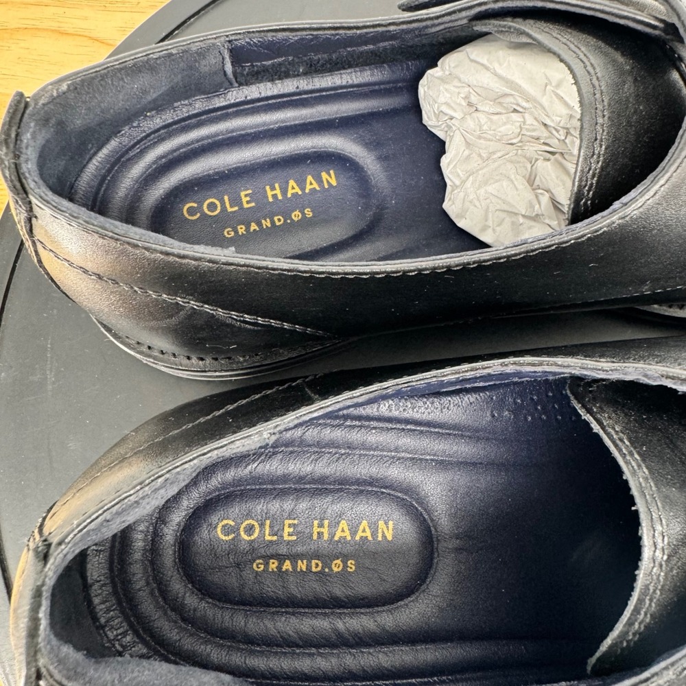 NEW Cole Haan Mens Grand.OS Black Leather Single Monk Strap Dress Shoes Size 12 - Picture 5 of 8
